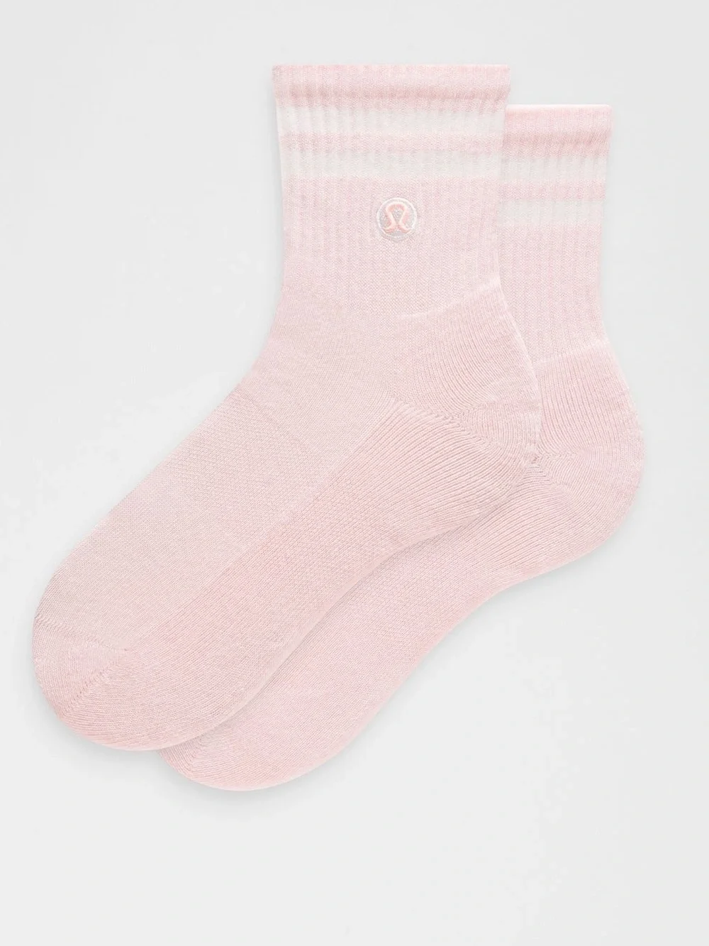 NWT LULULEMON LU9CLAS DAILY ESSENTIAL CREW SOCKS LARGE PINK PEARL WHITE NWT